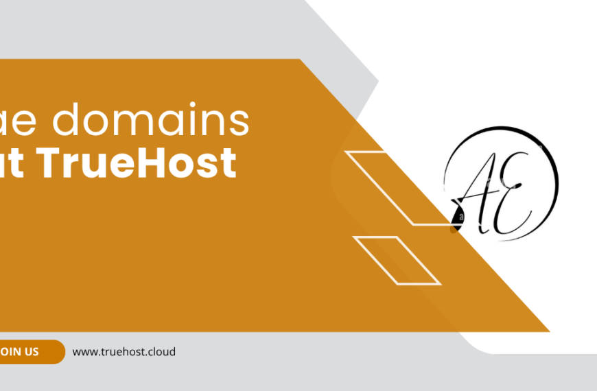 a .ae domains graphics and the title .ae domains at truehost